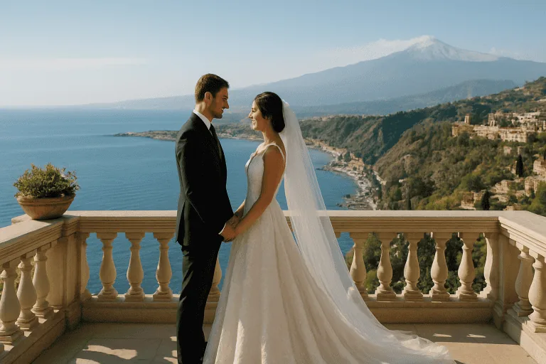 Wedding planner Catania inspiration with Mount Etna and sea-view ceremony atmosphere